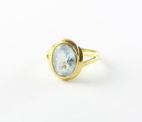 Aquamarinring, 750/ooo GG, 