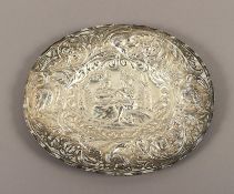 ovale Schauplatte, Silber, getrieben, wohl deutsch, 19.Jh.