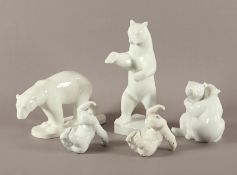fünf Figuren Bären, KPM Berlin, 20.Jh.