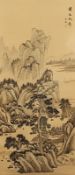 Rollbild, Tusche und Farben auf Seide, Landschaft, China, 20.Jh.