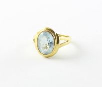 Aquamarinring, 750/ooo GG, 