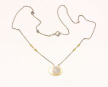 Collier, 950/ooo Platin/GG, Brill.