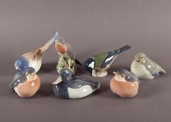 Sieben Vogelfiguren, Gräfenthal, Bing & Gröhndahl, Royal Copenhagen