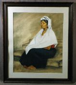 Francisco Zuniga lady seating on steps 