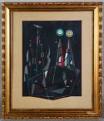 Baume mit rotom vogel cl suf karton  by Max Ernst