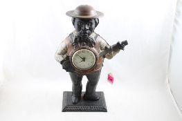 Black Americana Figural Banjo Playing Clock Works
