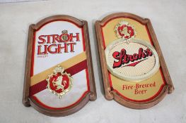 1986 Stroh's Fire Brewed Beer Sign