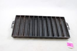 Cast Iron 11 Slot Bread Stick Pan Unmarked