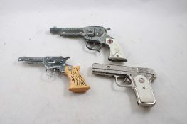 3 Vintage Toy Cap Guns Kilgore, Army 45, Texan Jr.