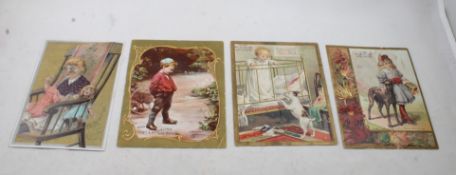 4 Large McLaughlins Coffee Advertising Trade Cards