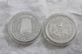 2 Confederate States Deo Vendici Silver Tokens
