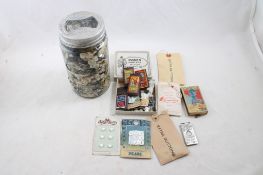 Kerr Wide Mouth Qt Jar, Vintage Buttons, Matches