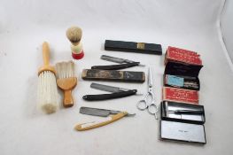 Barber Razors, Brushes, Strop, Scissors