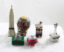 6 Porcelain Figural Trinket Boxes