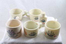 5 Old Spice Shaving Mugs & Old Spice Talc