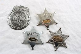 4 Sheriff, Deputy, Marshall, Police Badges