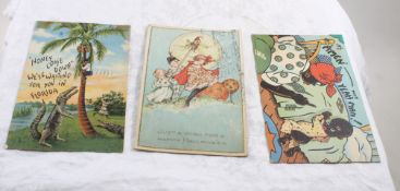 Old Halloween Postcard, 2 Black Americana Postcard