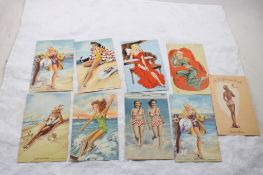 9 Pinup Postcards Curt Teich & Co.
