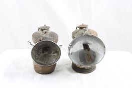 2 Antique Auto Lite Miner's Lamps