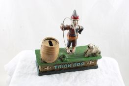Repro Cast Iron Trick Dog Mechanical Bank