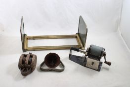 Antique Bell, Pencil Sharpener, Brass Bookends