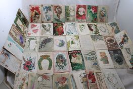 Antique Holiday & Greeting Postcards Posted
