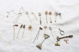 Antique Stick Hat Pins, Cuff Clip & Collar Clips