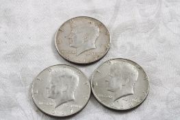 3 Kennedy 40% Silver Halves 1965, 1966, 1967