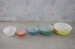 3 MCM Pyrex Mixing Bowls & 2 Other Mixing Bowls