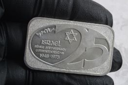 1 Oz .999 Silver Bar Silver Anniversary Israel