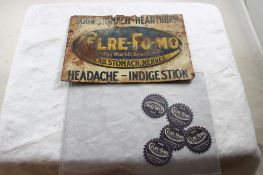 Celre-Fo-Mo Advertising Sign & 5 Adv. Stickers