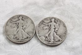 2 Walking Liberty Half Dollars 1935 & 1946