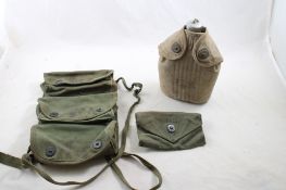 1918 WWI Canteen, Grenade & Other Pouch