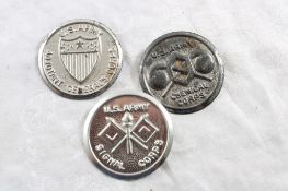 3 Cracker Jack U.S. Army Pins 1950's