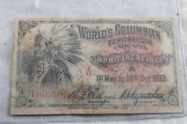 1893 World's Columbian Exposition Ticket