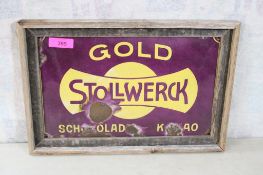 Framed Porcelain Sign Gold StollWerck Kakao