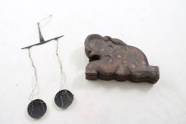 Antique Asian Opium Scale w/Handcarved Wood Case