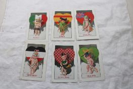 6 National Cupid Series Postcards