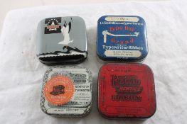 4 Typewriter Ribbon Advertising Tins