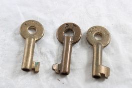 2 Soo Line & 1 RT Railroad Switch Keys