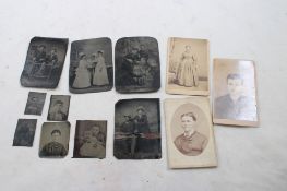 Tin Type Photos (9), Cabinet Card Photos (3)