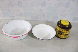 1950's Poloron Tartan Picnic Cooler Jug, 2 Basins