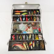 Tackle Box full of vintage fishing lures & gear