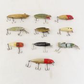 10 Vintage Fishing Lures, Heddon, South Bend