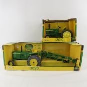 ERTL John Deere 1964 3020 with plow & 1960 2010