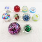 10 Vintage Glass Paperweights, Millville & More