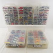 5 Plastic Cases Filled With Diecast Cars