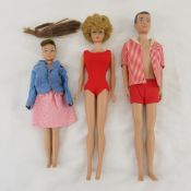 Vintage Bubblecut Barbie, Ken & Skipper Dolls
