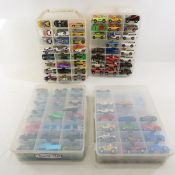 4 Plastic Cases Filled With Diecast Cars