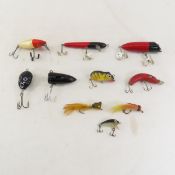 10 Vintage Unmarked Fishing Lures